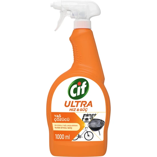 Cif Ultra Hız & Güç Yağ Çözücü Sprey Leke ve Kir Çıkarıcı 1000 ML