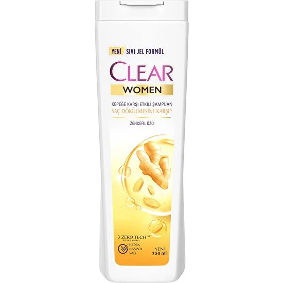 Clear Women Kepeğe Karşı Etkili Şampuan Zencefil Özü 350 ml