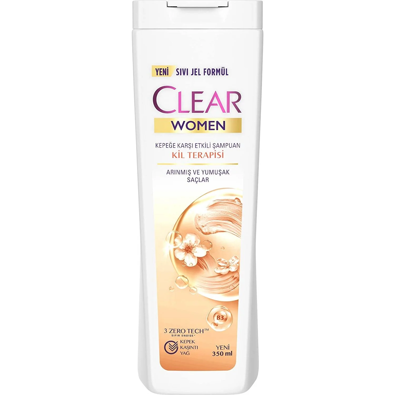 Clear Women Kepeğe Karşı Etkili Şampuan Kil Terapisi Arınmış ve Yumuşak Saçlar 350 ml