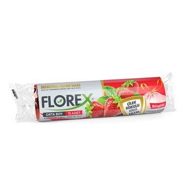 Florex - Çöp Poşeti Çilek Kokulu 55x60 Orta Boy