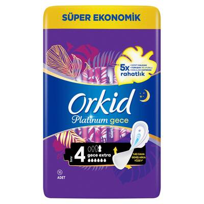 Orkid Platinum Gece Extra Hijyenik Ped 14 Adet Mega Gece Paketi