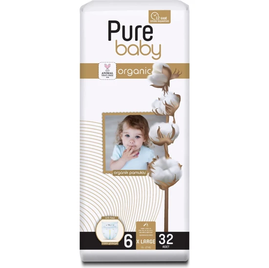 Pure Baby - Bebek Bezi 6 Numara 32 Adet