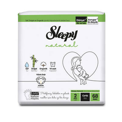 Sleepy - Natural Bebek Bezi 2 Numara 68 Adet