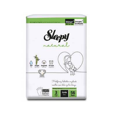 Sleepy - Natural Bebek Bezi 3 Numara 56 Adet