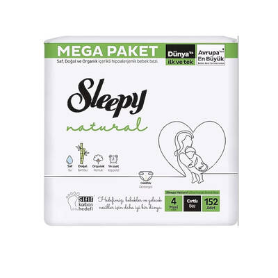 Sleepy - Natural Bebek Bezi 4 Numara 152 Adet