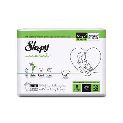 Sleepy - Natural Bebek Bezi 6 Numara 32 Adet