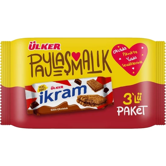 Ülker - İkram Çikolata Kremalı Bisküvi 3X84 gr